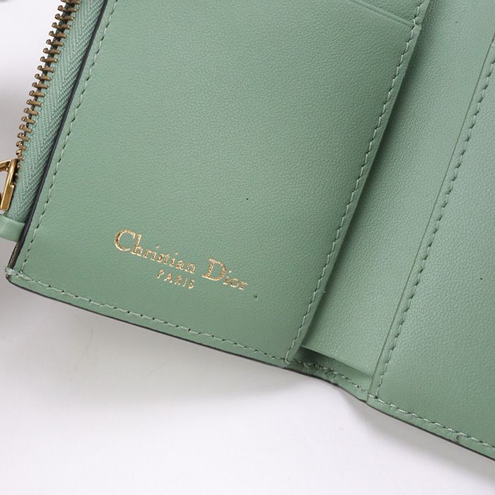 DIOR Lotus Wallet Saddle S5652 CCEH Tri-fold Wallet Leather Women's