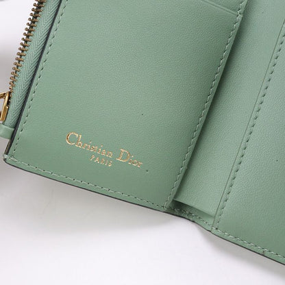 DIOR Lotus Wallet Saddle S5652 CCEH Tri-fold Wallet Leather Women's