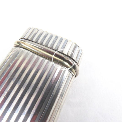 Cartier Trinity Short New Shape Oval Smoking Tool Gas Lighter Silver Gold Swiss