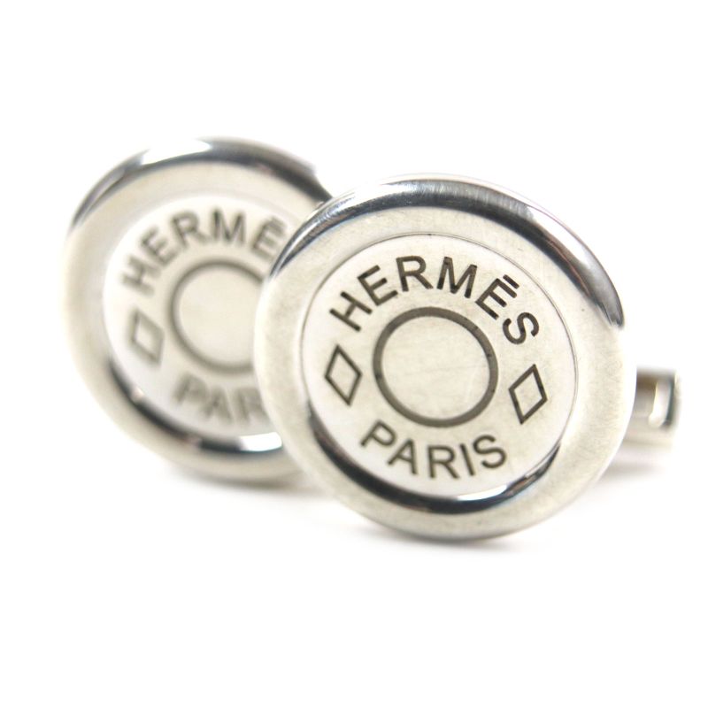 Hermes Serie Button Round Shape Cufflinks Button Cufflinks Ag925 Silver Total