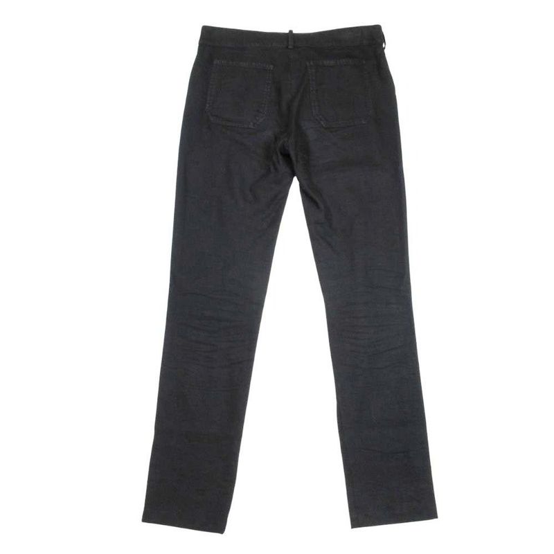Good Quality Balenciaga Linen Slim Skinny Pants Long Straight Bottoms 36 Black