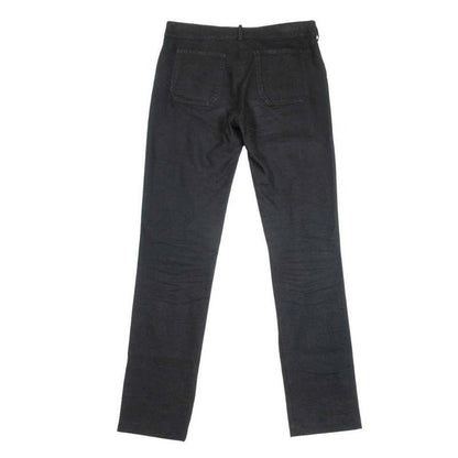 Good Quality Balenciaga Linen Slim Skinny Pants Long Straight Bottoms 36 Black