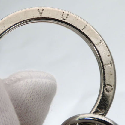 Louis Vuitton Key Holder Porte Cles LV Circle M00477 Metal Leather Silver Gray