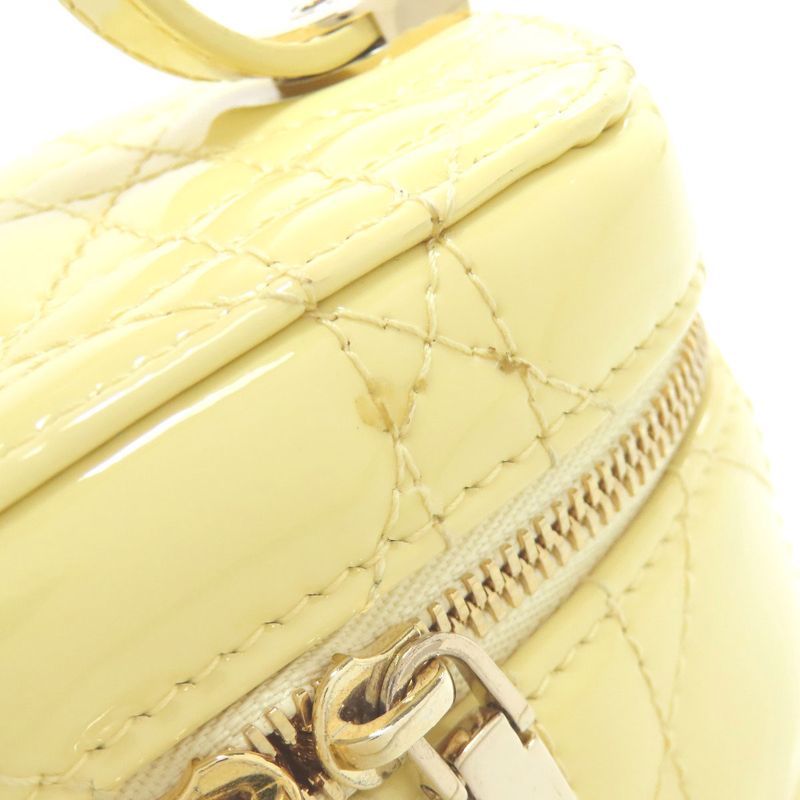 Christian DIOR Micro Vanity Mini Bag 2WAY Handbag Enamel Women