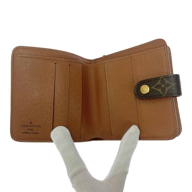 Louis Vuitton M61667 Monogram PVC Compact Zip Bifold Wallet Brown 388018