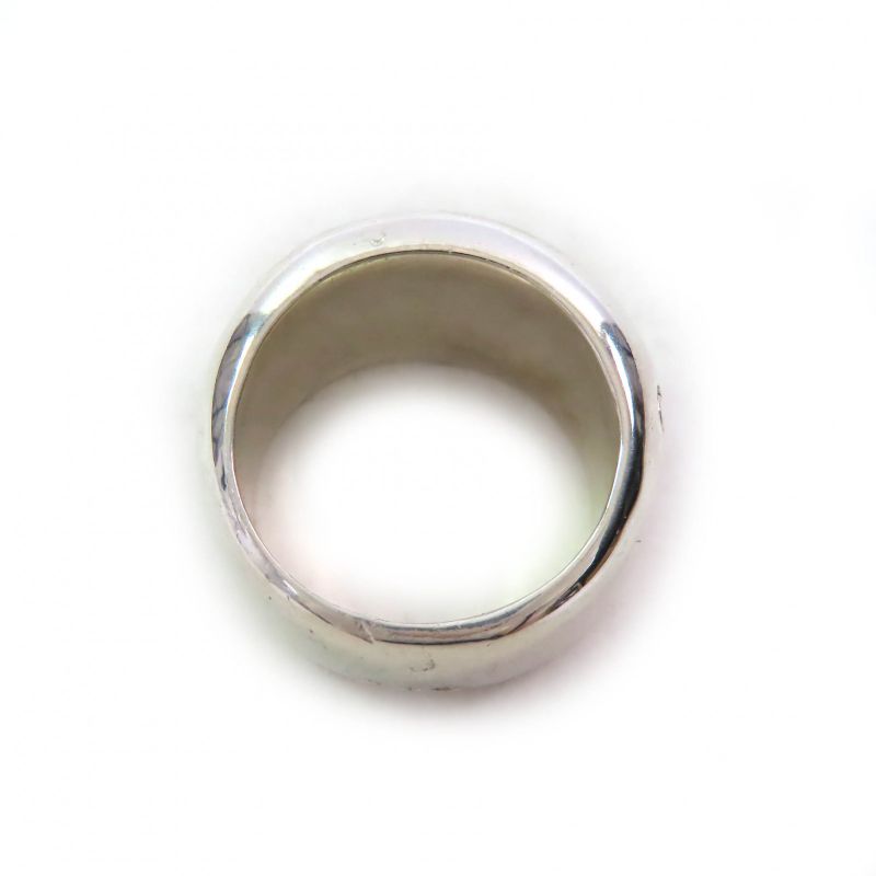 CHANEL Sv925 Logo Engraved Wide Ring - Ring Accessory Silver Size Approx 13