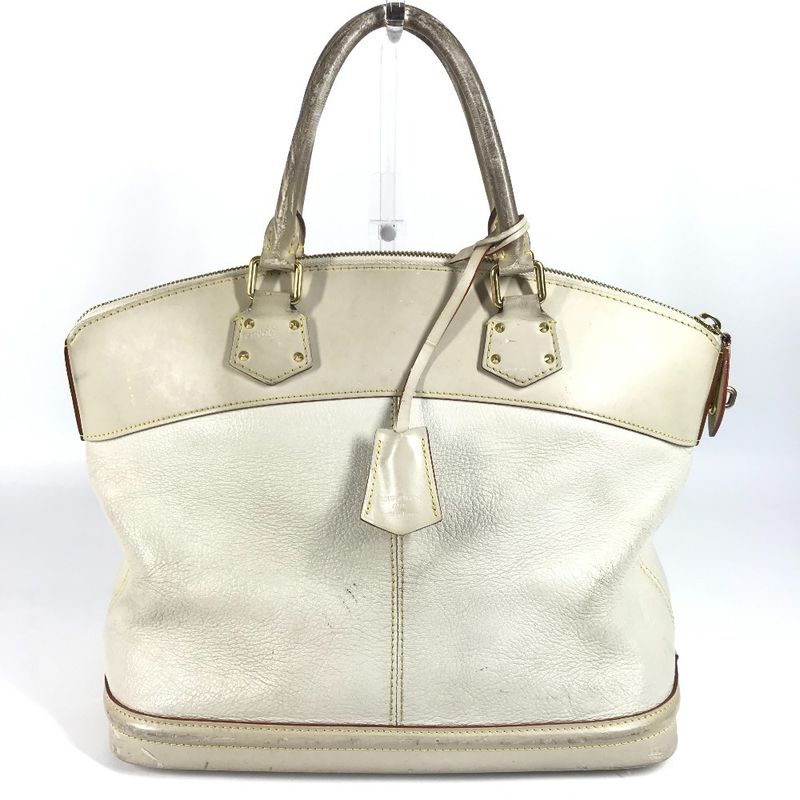Louis Vuitton Handbag Lockit MM Lockit MM M91874 Suhari Leather Bronze White