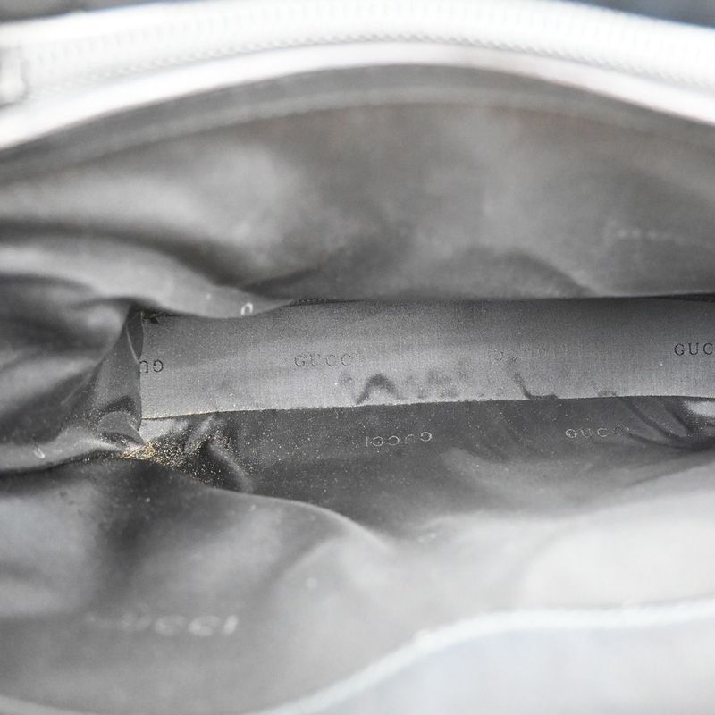 Gucci Tote Handbag Bamboo Black Leather 30ka703