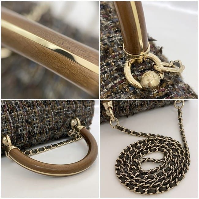 Chanel 2way Chain Shoulder Bag F21148 Brown