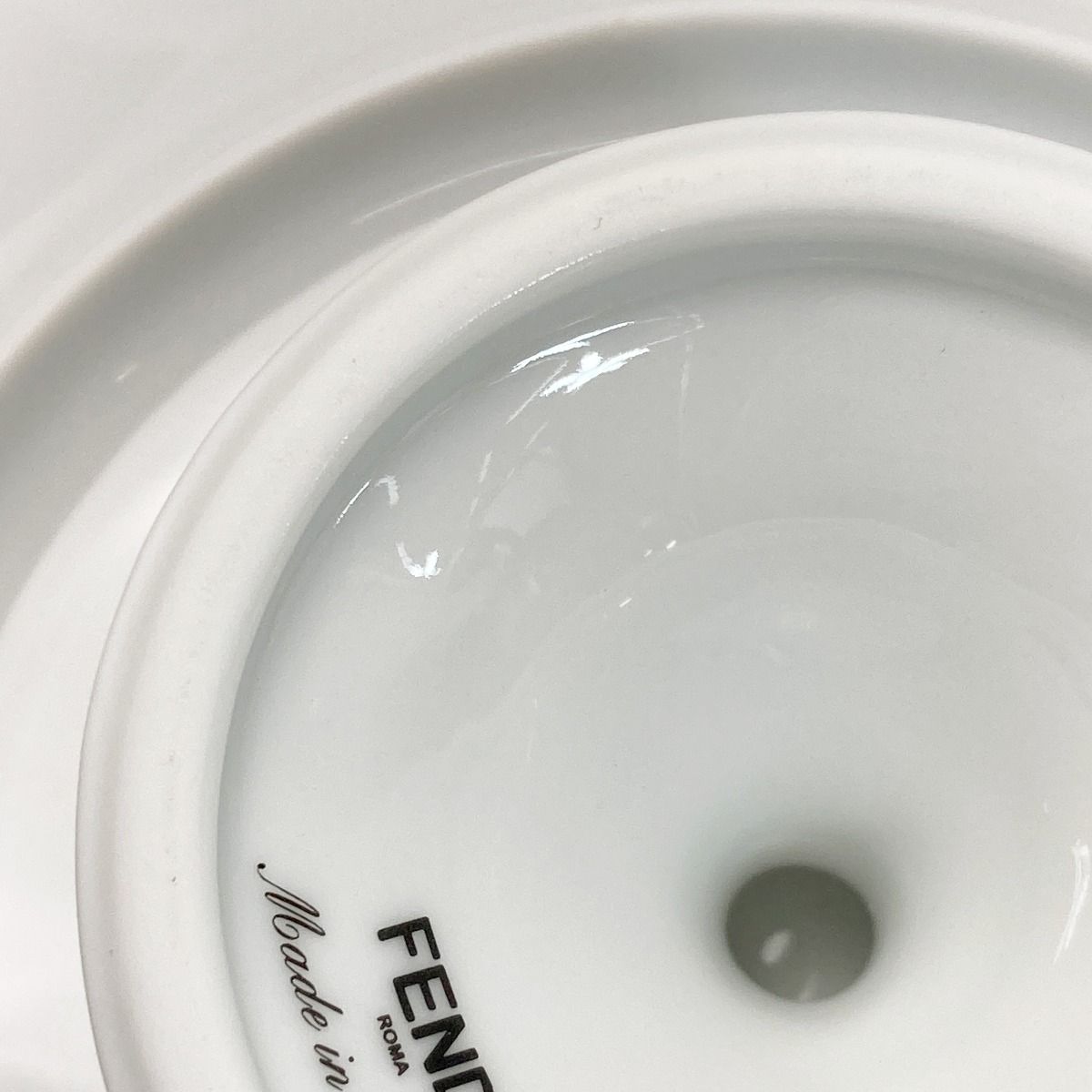 Fendi Orlock Logo Cake Stand Plate Tableware Collection Porcelain with Box