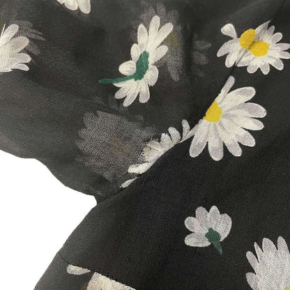 Saint Laurent Paris 18aw Skipper Ribbon Flower Shirt Dress 485610 Black 34