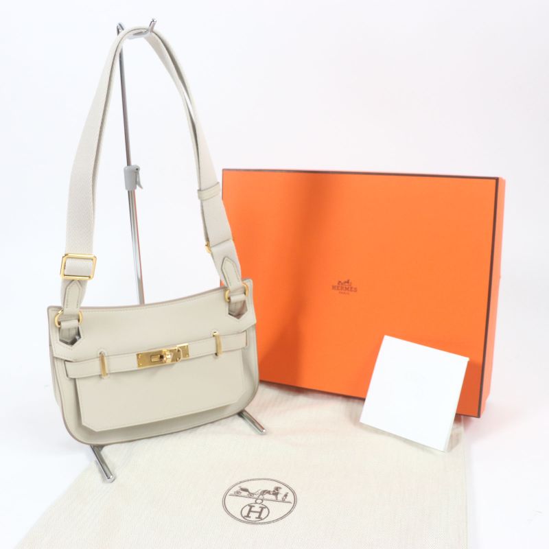 Hermes Gipsyère Mini Beton Evercolor Gold Hardware Handbag Engraved B With Box