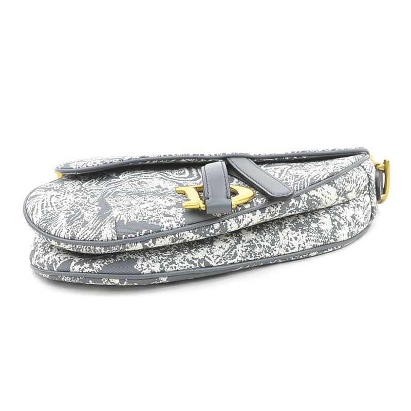 Christian DIOR Shoulder Bag Saddle Bag Toile De Jouy Reverse Jacquard