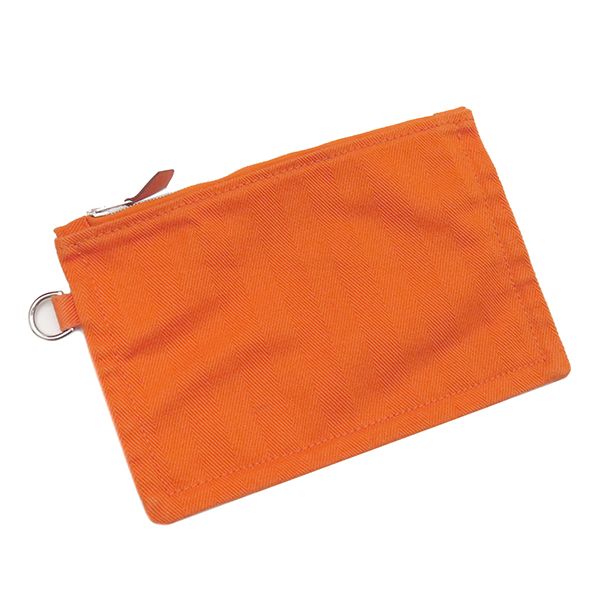 Hermes Handbag Valparaiso PM Twirl Chevron Leather Orange Silver Hardware G