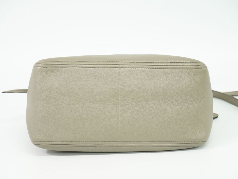 Authentic Prada Leather 2WAY Shoulder Bag Handbag Pochette Gray 1bb023 Bag