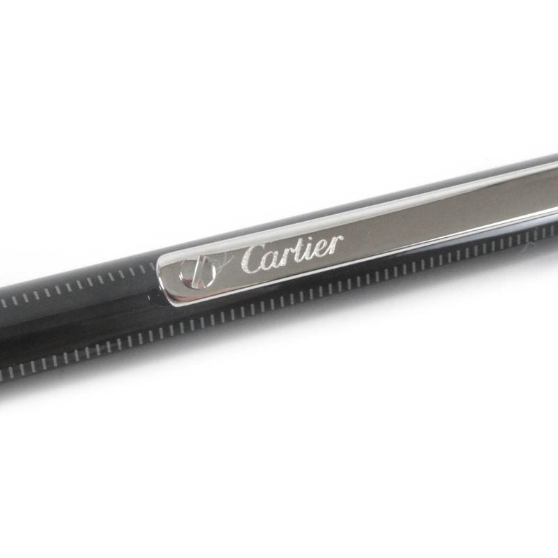 Cartier Double C Twist Ballpoint Pen Stationery Black Silver With Case Authentic