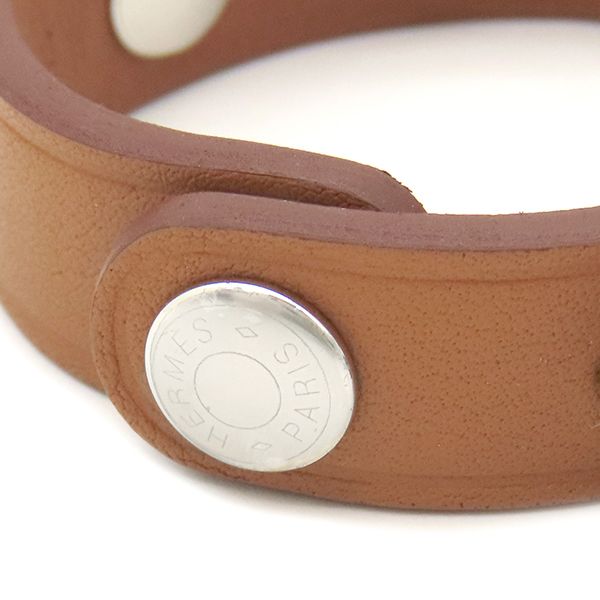 Hermes Glove Holder Rival Vorswith Metal Gold Silver Hardware Brown [box