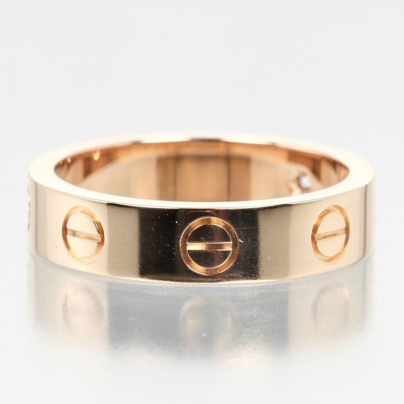 Cartier Love Small Model 18K Pink Gold And Diamonds Size 7 Ladies 4.16g Ring