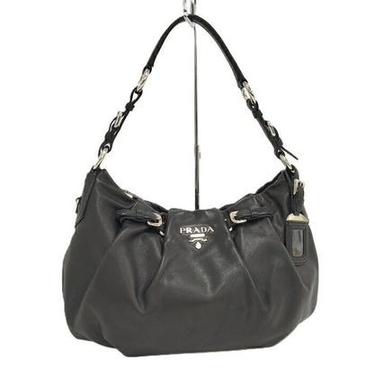 Prada One Shoulder Bag Leather Black Br3795