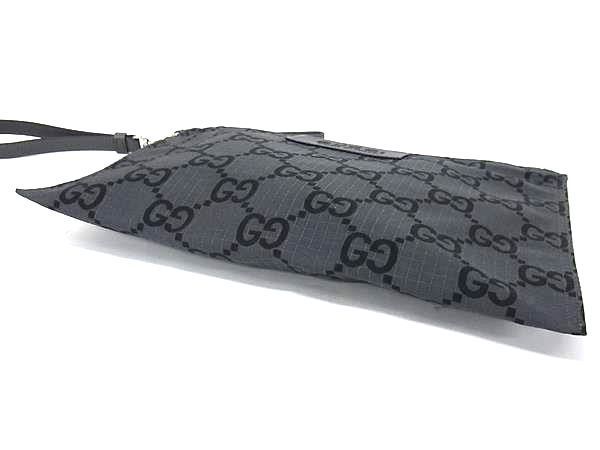Gucci 770662 GG Pattern GG Canvas Clutch Bag Second Bag Men's Grey And Black