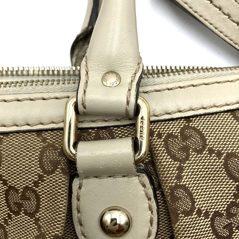 Gucci 247902 Tote Bag Beige/white GG Canvas/leather Ggkey Holder Ladies Fashion