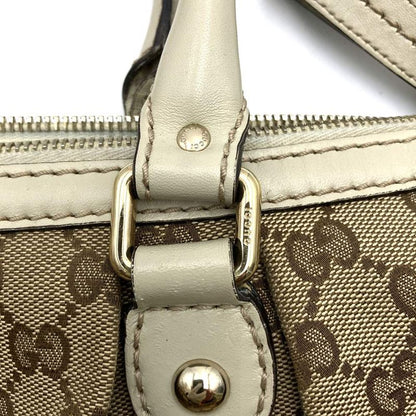 Gucci 247902 Tote Bag Beige/white GG Canvas/leather Ggkey Holder Ladies Fashion
