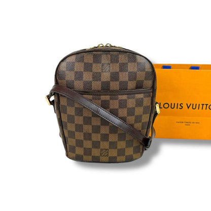 Louis Vuitton Ipanema PM Shoulder Bag Damier Leather Ebène Brown Shoulder