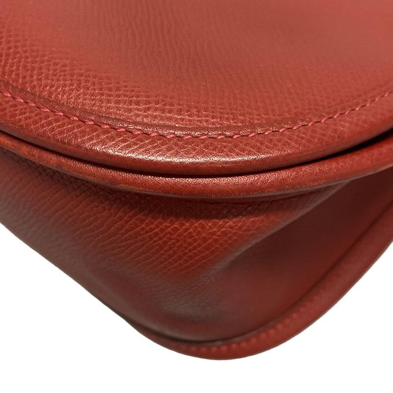 Hermes Shoulder Bag Evelyn Doe GM Rouge Vif Silver Hardware
