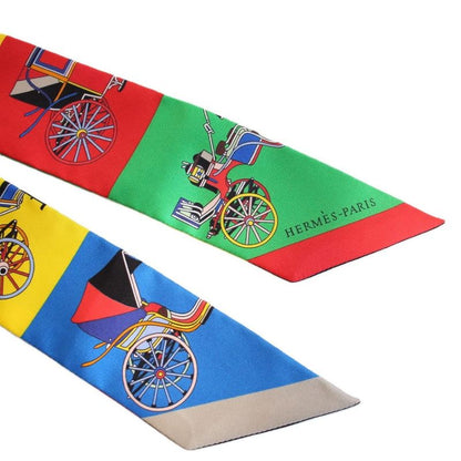 Hermes Twilly Exquisite Carriage Silk Scarf