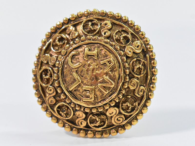 Authentic Chanel Logo Earrings GP Gold Plated Accessories Jewelry Pre-owned