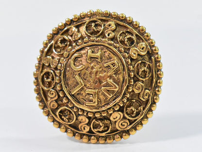 Authentic Chanel Logo Earrings GP Gold Plated Accessories Jewelry Pre-owned