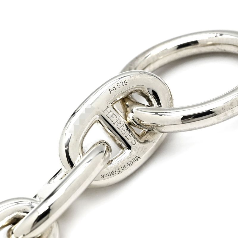 Hermes Bracelet Chaine D'ancre MM Silver 925 Silver 14 Frames Star Ring Silver