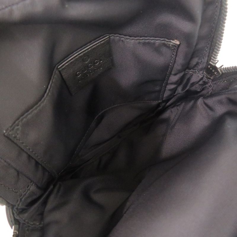 Guccissima Nylon Leather 161823 Black Waist Bag Shoulder Bag Black 1852 Gucci