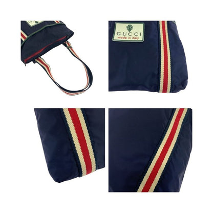 Gucci Crest Navy Red Black Hardware Nylon 189662 Shoulder Bag Sakosh Men 504615