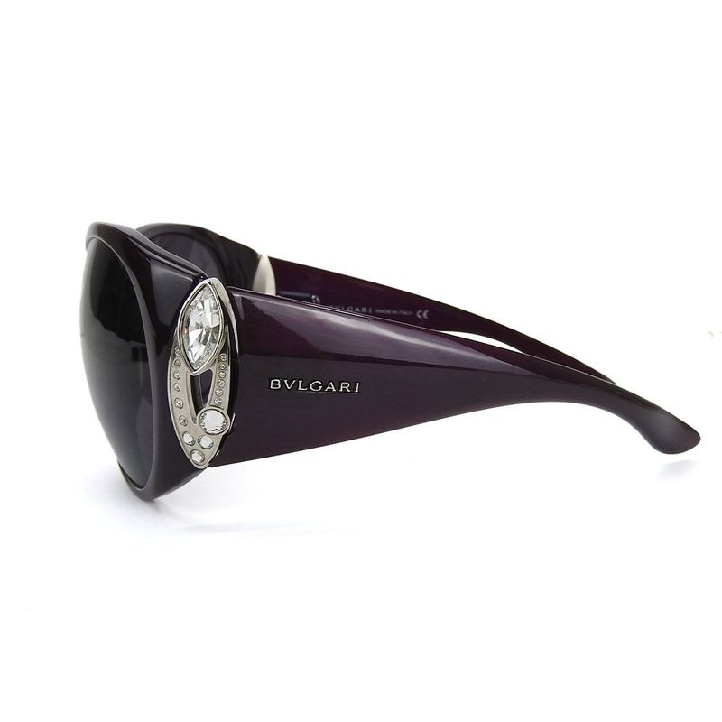 Bulgari Sunglasses 8017-b 820 87 63□17 120 Rhinestone Plastic Purple Small