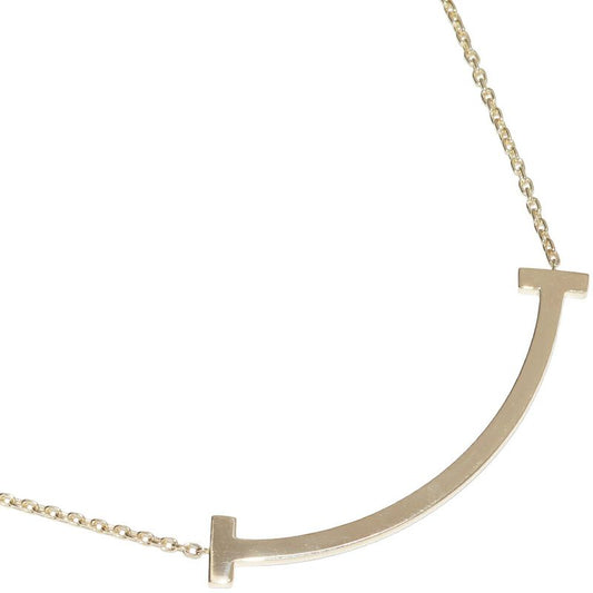 Tiffany & Co Pendant Necklace 18K Yellow Gold T-smile Pendant Necklace Medium