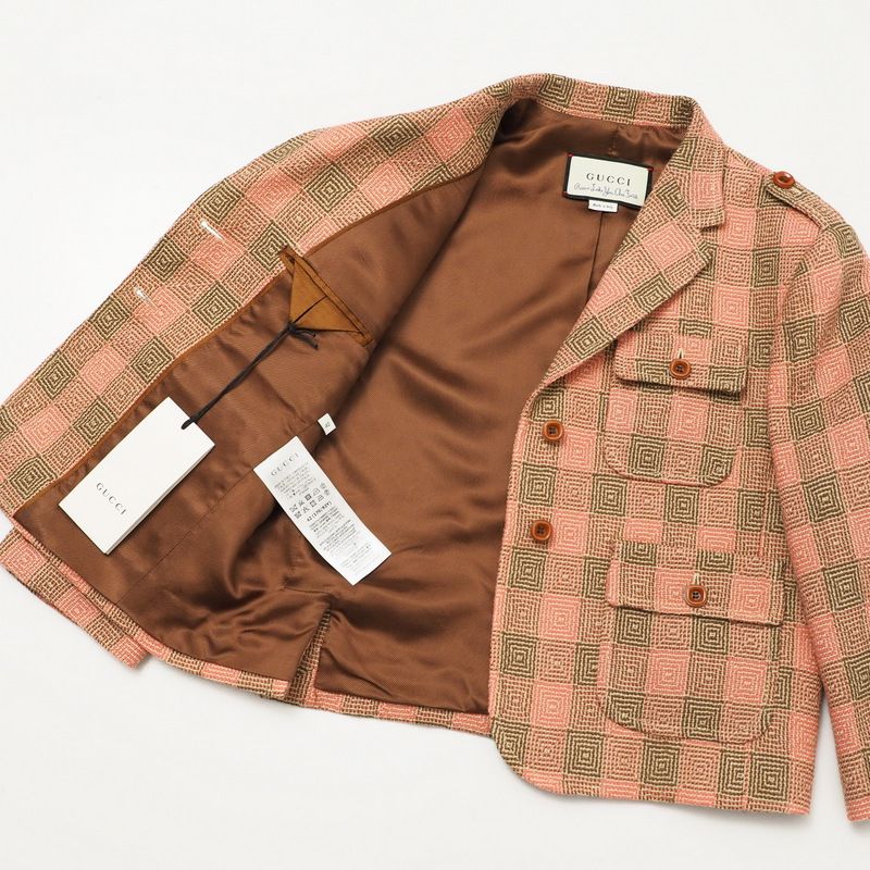 Gucci Tailored Jacket Size 42 (170 92Y) Cropped Cleeve Check