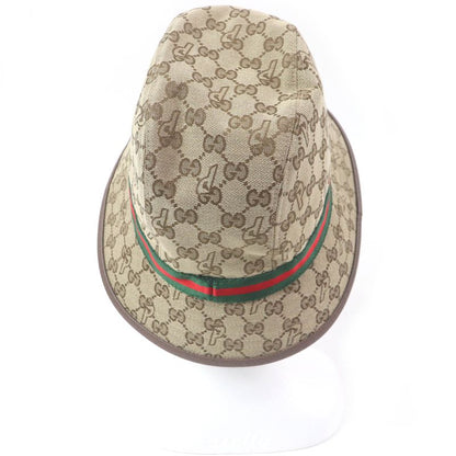 Gucci Palace Gucci Palace 726133 GG Canvas Webline Bucket Hat Beige M/58cm