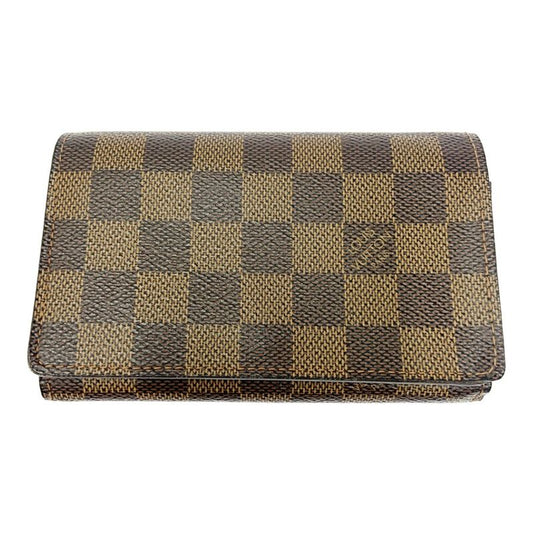 Louis Vuitton N61730 Damier PVC Portmonnais Vier Tresor Brown 300214 Foldable