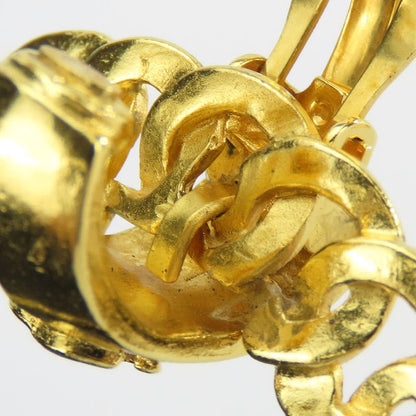 Chanel Earrings Coco Mark Metal Gold Plated Hoop Accessories Ladies Women Chanel