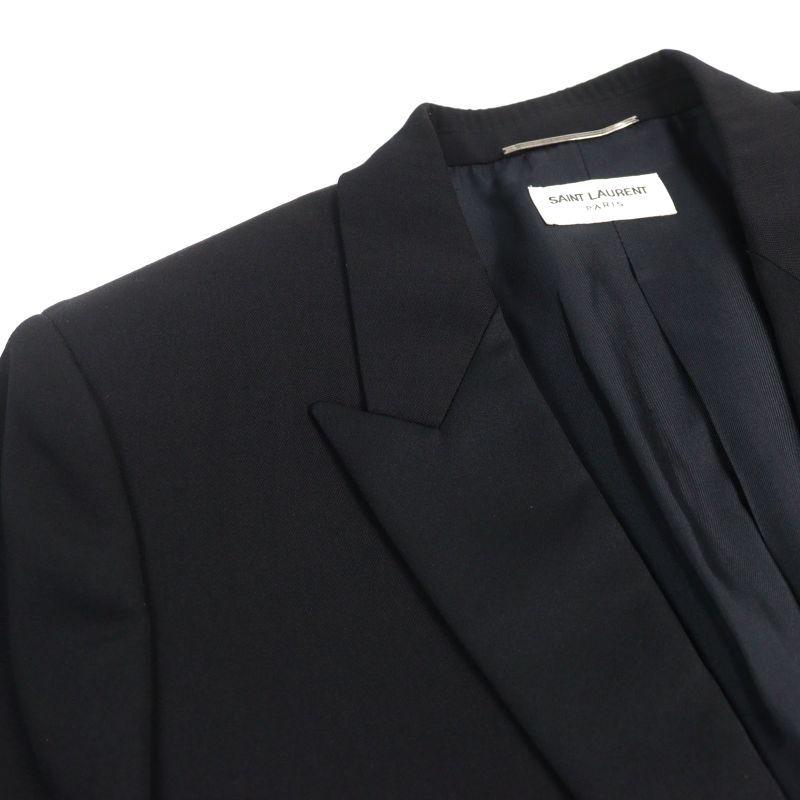 Saint Laurent Paris 2014 326807 100% Wool Eddy Period Peaked Lapel Walnut