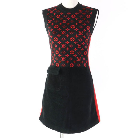 Louis Vuitton 20AW Jacquard Sleeveless Mini Dress In Monogram Dress Black Red