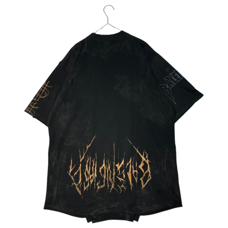 Balenciaga 23ss Paris Moon Upside Down Destroyed Print Oversize D T-Shirt 698811