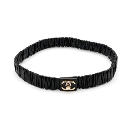 Chanel Black Gold Coco Mark Turnlock Lambskin