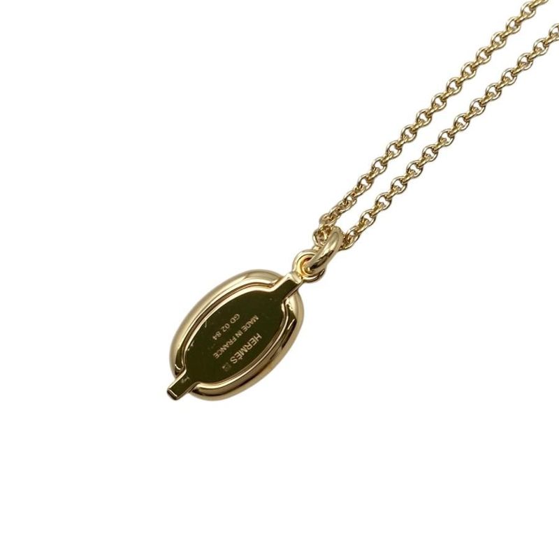 Hermes Necklace Pendant Mini Maillon PM H100053fed3 Cles Beige Gold Hardware