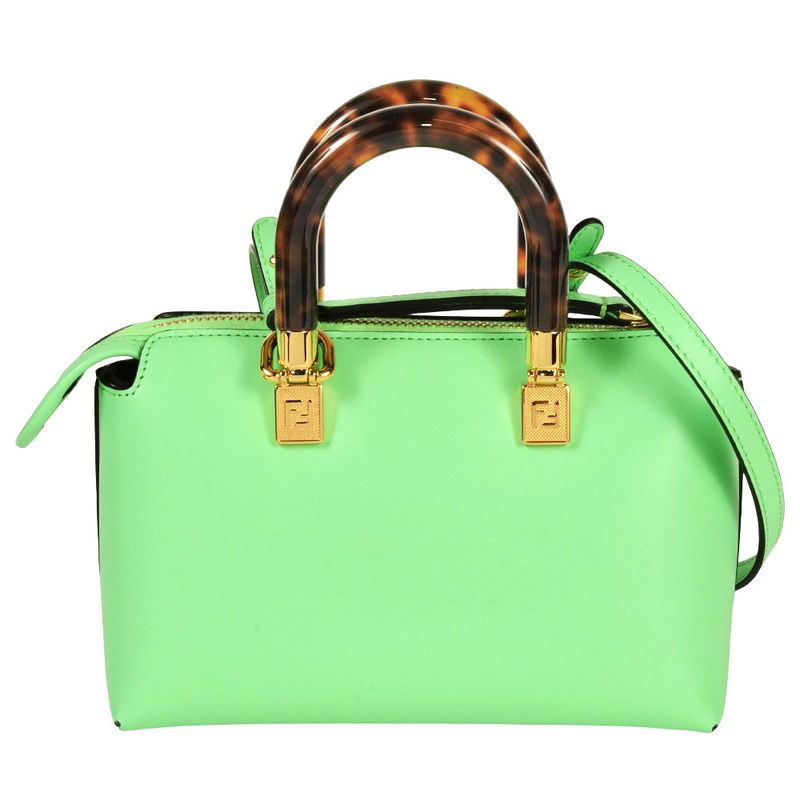 Fendi By The Way Mini Handbag Leather 8bs067 ABVL Green Shoulder Bag