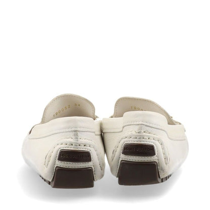 Louis Vuitton 02 Monte Carlo Leather Driving Shoes Women's 34 Td0052 White Made
