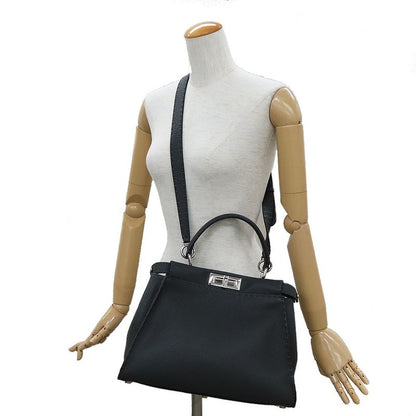Fendi P-cub-medium Selleria 8bn290 Handbag 2WAY Asphalt Gray-leather