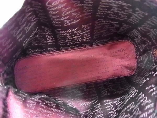 Cartier Must Line Leather Makeup Pouch Multi Case Small Bag Ladies Bordeaux