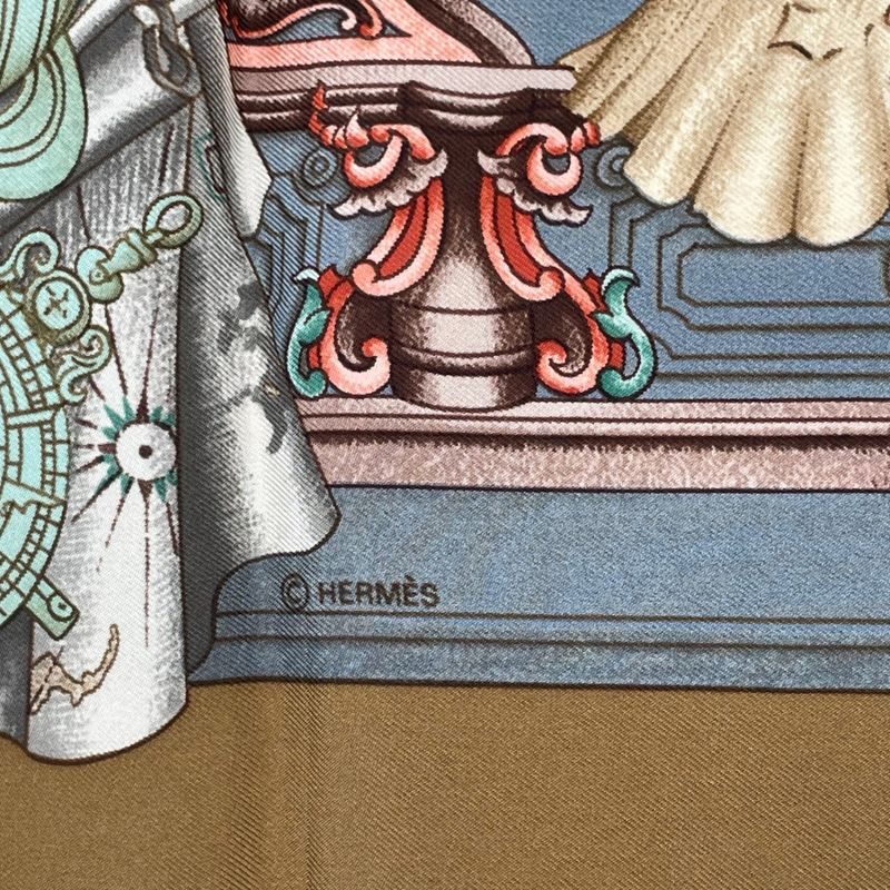 Hermes Carre 90 Azvlejos Noble Ship Scarf Silk Multicolor